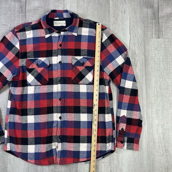 Ralph Lauren Denim & Supply Red/Blue Buffalo Plaid Cotton Flannel Shirt Large U - Picture 7 of 9